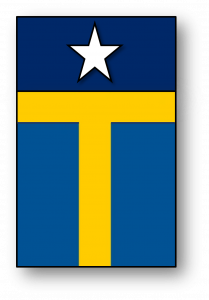 Flag combining elements of both the Texas and Swedish flags.